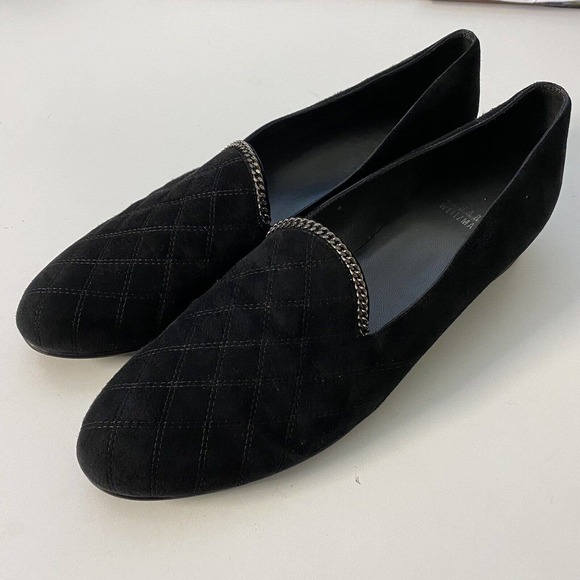 Stuart Weitzman Black Quilted Loafers - Picture 4 of 8